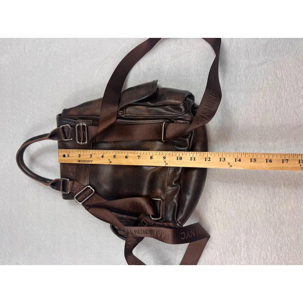 Madden NYC Brown Distressed Faux Leather Mini Backpack MNY-771